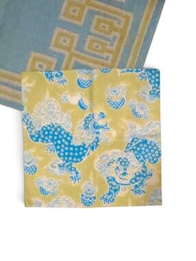 Vibrant Chinoiserie Foo Dog Throw Pillow Cover | Bright Peacock Pear Green